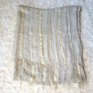 Metallic Knit Scarf Made in France OS